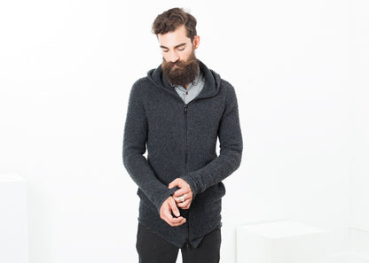 Pill Zip Sweater in Anthracite