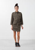 Belted Surplus Dress